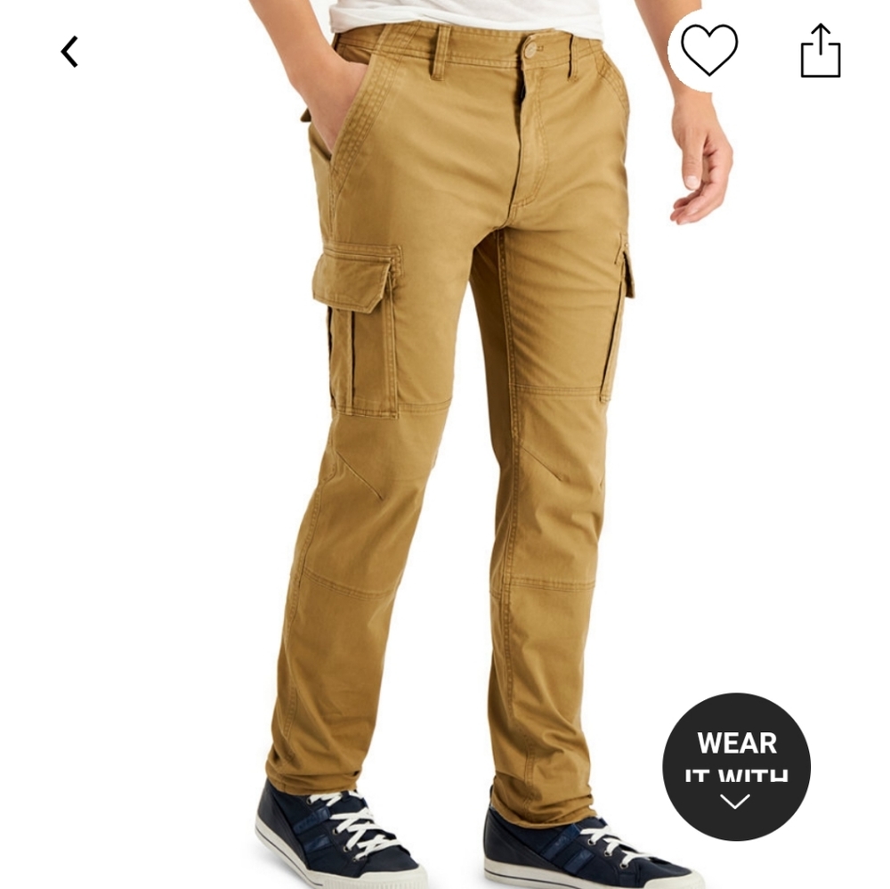 Sun & Stone Men's khaki cargo pants